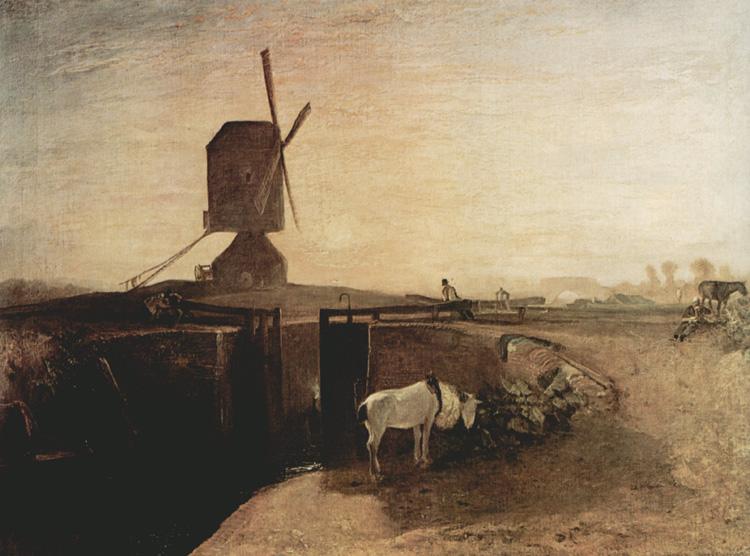 Joseph Mallord William Turner Grand Junction Canal at Southall Mill Windmill and Lock (mk31) Sweden oil painting art
